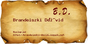 Brandeiszki Dávid névjegykártya